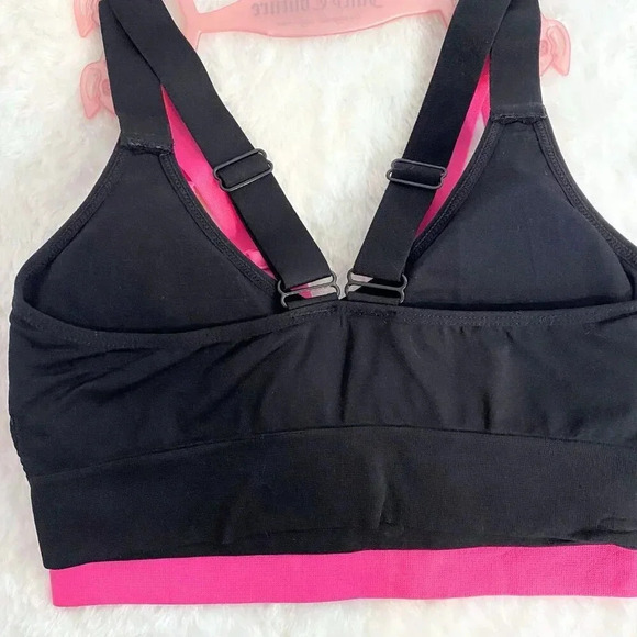 Juicy Couture Pink & Black 2 Bralette Sports Bras Size S NWT - Picture 5 of 8